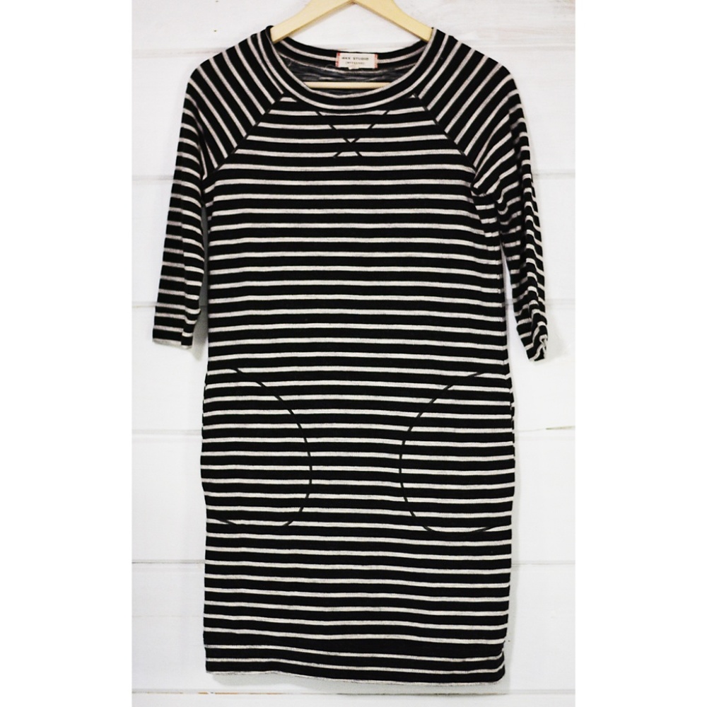 Max Studio Striped Weekend Dress W/ pockets Sz XS